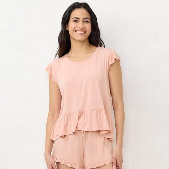 LC Lauren Conrad Other - Lauren Conrad Women's  Flutter Short Sleeve Pajama Top - XXL